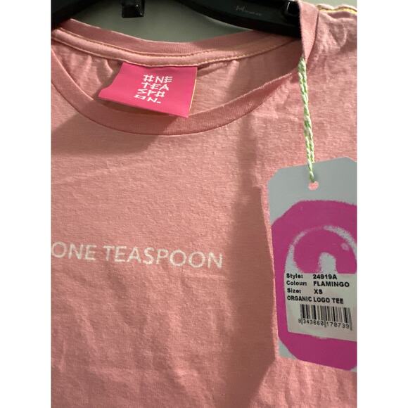 🔴One Teaspoon Organic logo tee new size XS in‎ Flamingo - Picture 2 of 7
